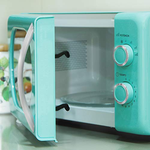 Grunkel-Microondas-de-20l-de-Capacidad-con-diseno-vintage-y-5-niveles-de-potencia-Funcion-de-descongelacion-y-temporizador-700W-Azul-Mecanico