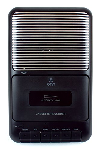 Onn Portable Cassette Recorder Showbox with External Microphone & Cassette Tape - Black