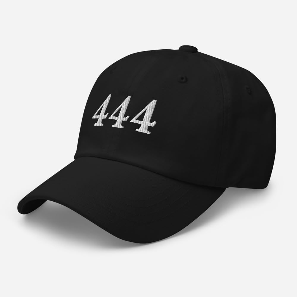 444 Hat - Lucky Numbers Angel Numbers Numerology 444 Embroidered Adjustable Dad Cap