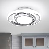 CANEOE Small Modern Ceiling Light,6000K Cool White Round Led Hallway Light Fixtures Ceiling,Chrome Design Close to Ceiling Lamp for Hallway Kitchen Balcony Cloakroom Laundry Room