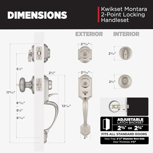 Ensemble poignée de porte extérieure Kwikset Montara et verrou SmartKey Juno - 7