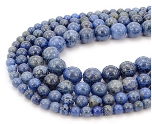 Adabele GF28-8 natürliche blaue Dumortierit-Heilsteinperlen, 8 mm, lose runde Steinperlen (43–46 Stück) für Schmuckherstellung, 1 Strang