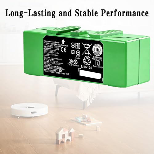 Image of 86.40Wh ABL-F for iRobot Battery Compatible with iRobot Roomba j7 j7+ i8 i8+ j5 j5+ e5 e6 i3 i3+ i4 i5 i6 i7 i7+ 7150 7156 7158 7550 7558 3150 3550 3556 e5152 e5154 e5158 6198 e6198 Series green