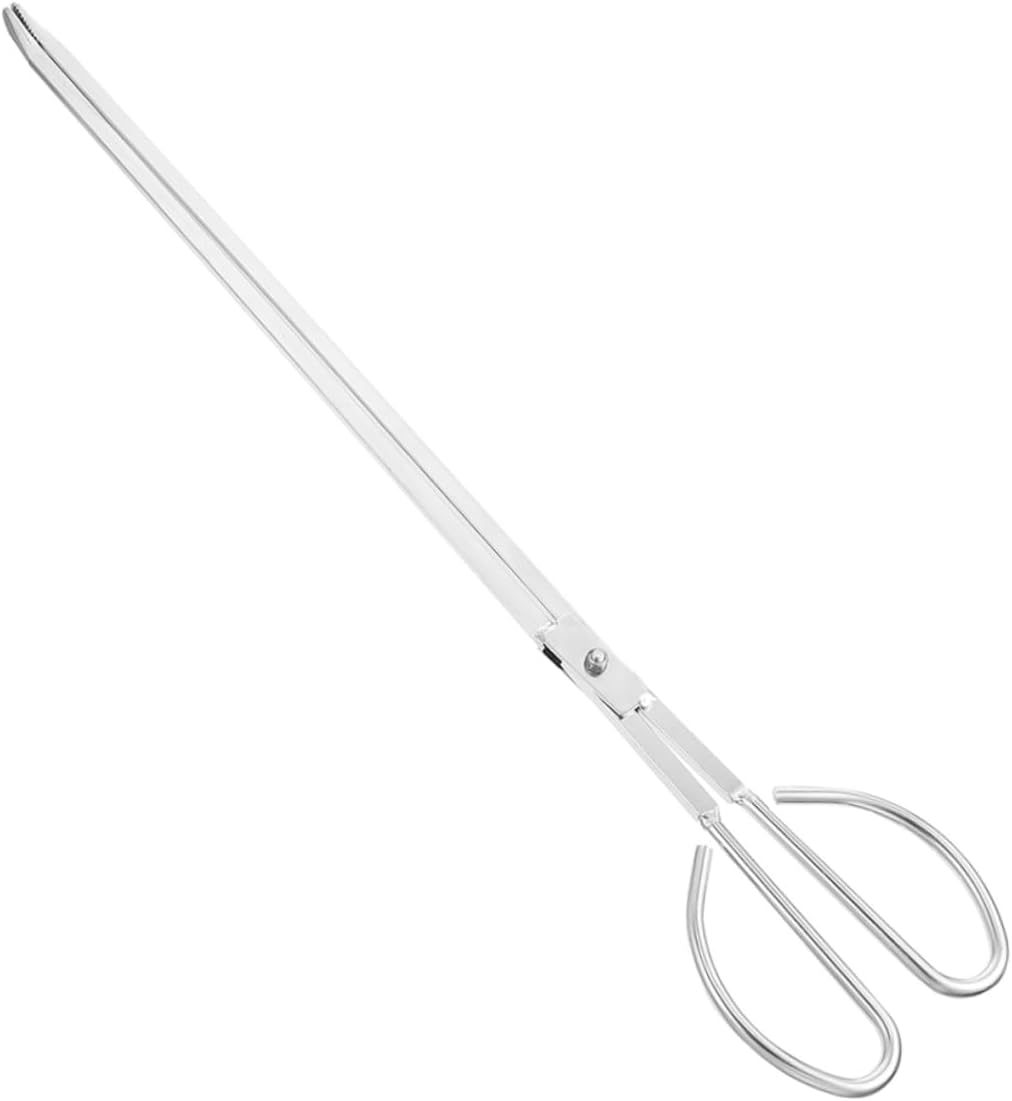 ABOOFAN Stainless Steel Charcoal Tongs Heavy-Duty Fireplace Tongs Grip Outdoor Fire Pit Accessories for Camping and Barbecue