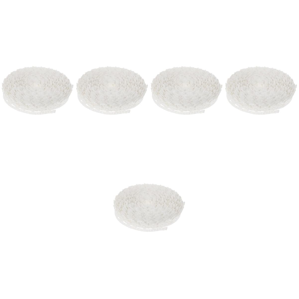 Uonlytech 5 Rollen Lace Trim Weißes Spitzenband für Hochzeit Kostüme und Diy Projekte für Dekorationen und Anlässe