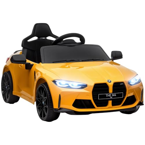 AIYAPLAY Kinder Elektroauto 12V 2,4 GHz Fernbedienung Hupe LED Gelb