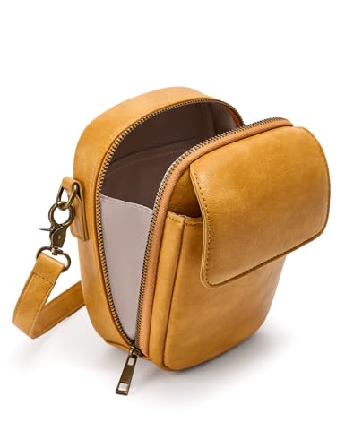 Image of Yarnic Small Crossbody Bag, Vegan Leather Cell Phone Purse for Women, Vintage Wallet Bag with Card Slots