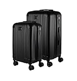 Conjunto Mala 23KG + Mala 10KG Expansível Giratória Maldivas (Preta Maldivas)