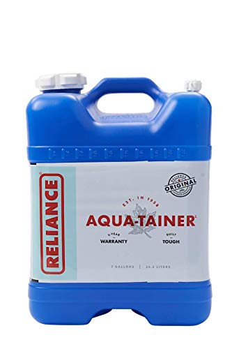 Reliance Products Aqua-Tainer 7 Gallon Rigid Water Container, Blue, 11.3 Inch x 11.0 Inch x 15.3 Inch
