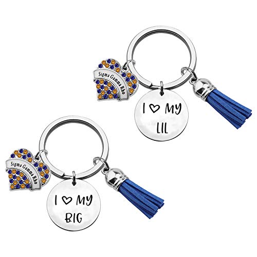 CENWA I Love My Big/Lil Keychain Set Sorority Gift For Soror Sisters