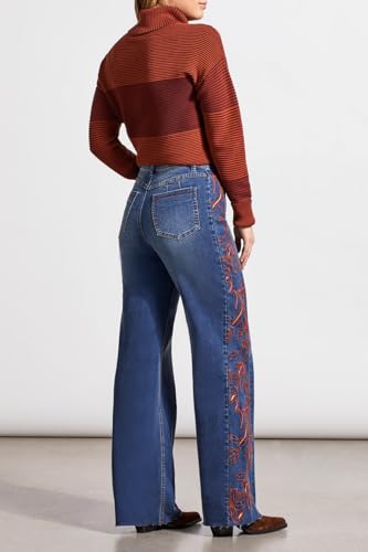 Tribal Women's Brooke High Rise Jeans with Side Embroidery4