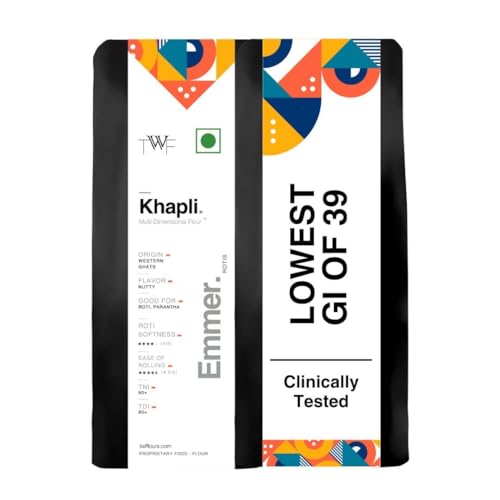 Image of TWF Stone ground Khapli Wheat Flour | 20 Kg | Clinically Certified Low GI of 39 | No Blending - 100% Khapli Atta | Diabetic-Friendly | High Fiber & Protein | Emmer Atta