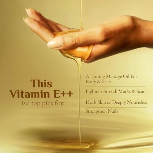 Richfeel Vitamin E Oil | Blend of Almond, Wheatgerm, Walnut & Carrot Oils | Physician Formulated | Antioxidant | Fight Dullness, Damage & Ageing of Skin | Anti-Stretch Marks and Scars | 80 ML