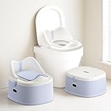 3-in-1 Toddler Potty Training Toilet for Boys and Girls Multi-use Baby Potty Chair for Toddlers 1-3 Training Potty Seat Toddler Toilet Baby Potty Training Seat with Step Stool (Blue)