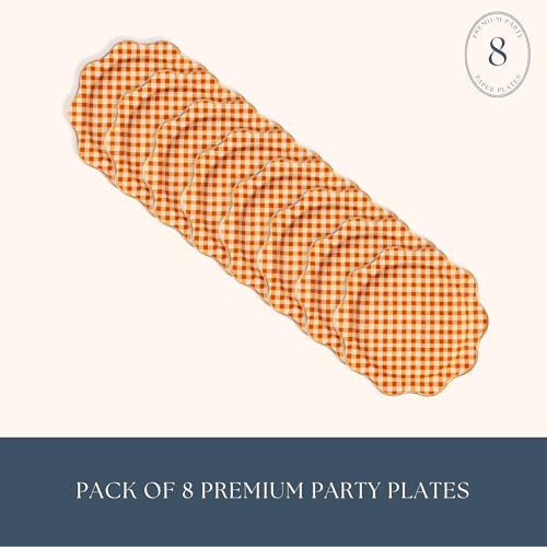 Image of Bonjour Fete Elegant Fall Plaid Dinner Plates, Pack of 8, 10.75 inch
