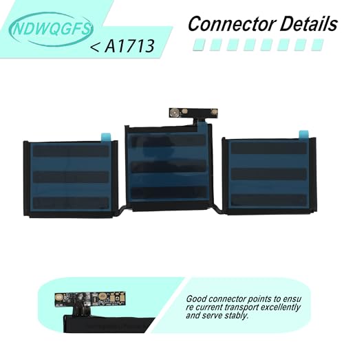 Image of A1713 A1708 Battery for MacBook Pro 13 Inch A2171 (2016-2017) & A2159 A2289 A2338 (2019-2020) 11.4V 54.5Wh Li-Polymer Replacement Compatible with EMC 2978 3164 3301 3456 3578