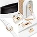 FALETO Straw Crossbody Bags for Women Summer Leather Stitching Straw Flap Bag Handbag Shoulder Clutch Purse White