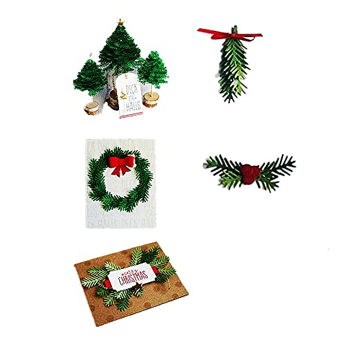 Christmas Tree Wreath Pine Leaf Leaves Cutting Dies, Snowflake Star Die Cuts Metal Embossing Stencils Template Mould for Card Scrapbooking and DIY Craft Album Paper Card Decor