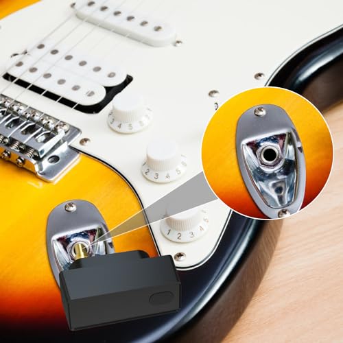Transmisor y receptor digital para guitarra compatible con guitarra acústica, bajo, violín, teclado y otros instrumentos eléctricos con conectores de 6,35 mm o 3,5 mm miniatura 3