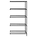 Quantum AD54-2424BK-5 Wire Shelving Add-On Kit, 24