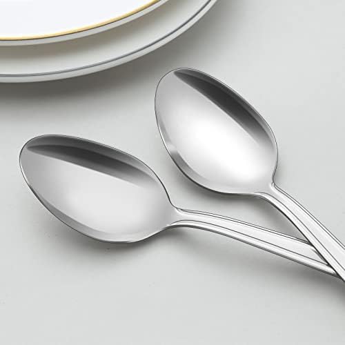Miniatura 3 de 24 cubiertos de cuchara de 6.4 pulgadas, cucharas de acero inoxidable, juego de cucharas de té resistentes, cucharas de café pulidas con espejo,
