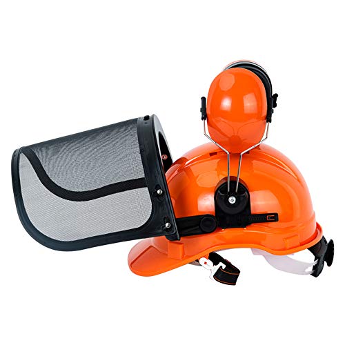 TODOCOPE Chainsaw Safety Helmet with Face Shield and Ear Muffs,Chainsaw Helmet,Safety Helmet,Mesh Face Shield