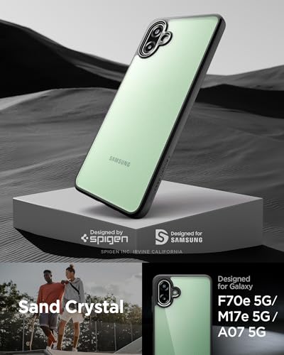 Image of Spigen Essential Sand Crystal | Samsung Galaxy M17e 5G /F70e 5G /A07 5G Case [Transparent] [Black Bumper] Galaxy M17e 5G /F70e 5G /A07 5G Back Cover | TPU+PC - Matte Black