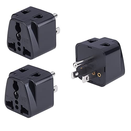 Image of MX Universal Travel Adapter Type B, India to USA, Canada & Japan Plug Converter with Universal Socket, Travel Adapter for Compatible Devices, Pack of 3