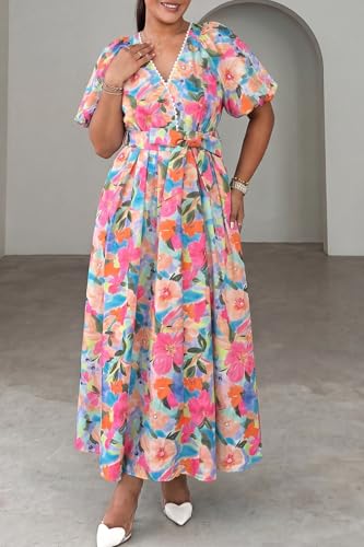 Image of Maxigerui Women's Summer Floral Maxi Dress Spring Wedding Guest Dress 2026