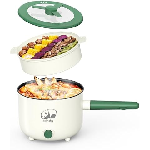 Mihoho Electric Hot Pot with Steamer Cover