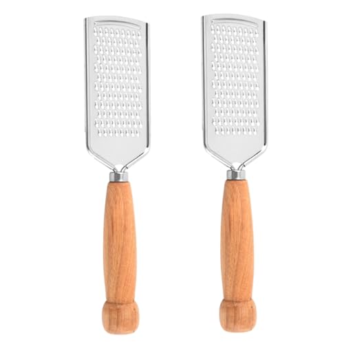 Rallador de Acero Inoxidable con Mango de Madera 2 Piezas miniatura 1