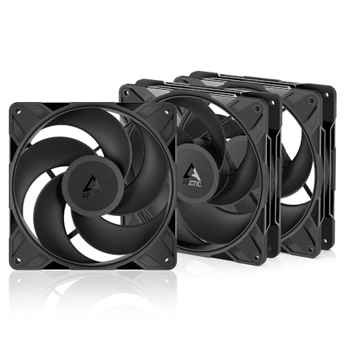 ARCTIC P14 Pro Reverse 3 Pack 140 mm Premium-Lüfter mit Reverse Airflow PWM-Lüfter mit Y-Kabelsplitter 400-2650 rpm 0 rpm <5% PWM Hydrodynamisches Gleitlager 4-Pin - Schwarz