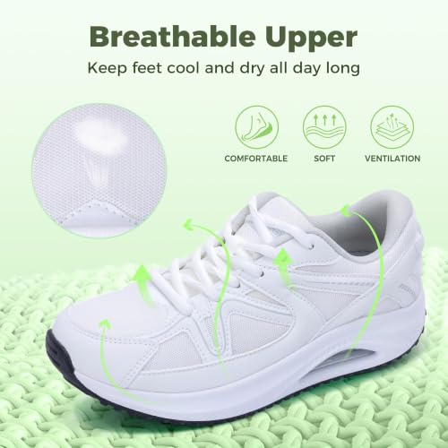 Image of Autper Plantar Fasciitis Shoes Women Walking Arch Support Tennis Casual Athletic Nurse Orthotic Sneakers for Foot Pain Relief