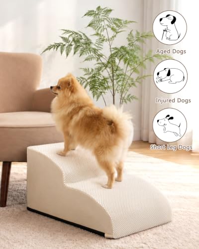 Image of Aodisman Dog Stairs for Small Dogs, Extended 2-Step Pet Ramp for Couch