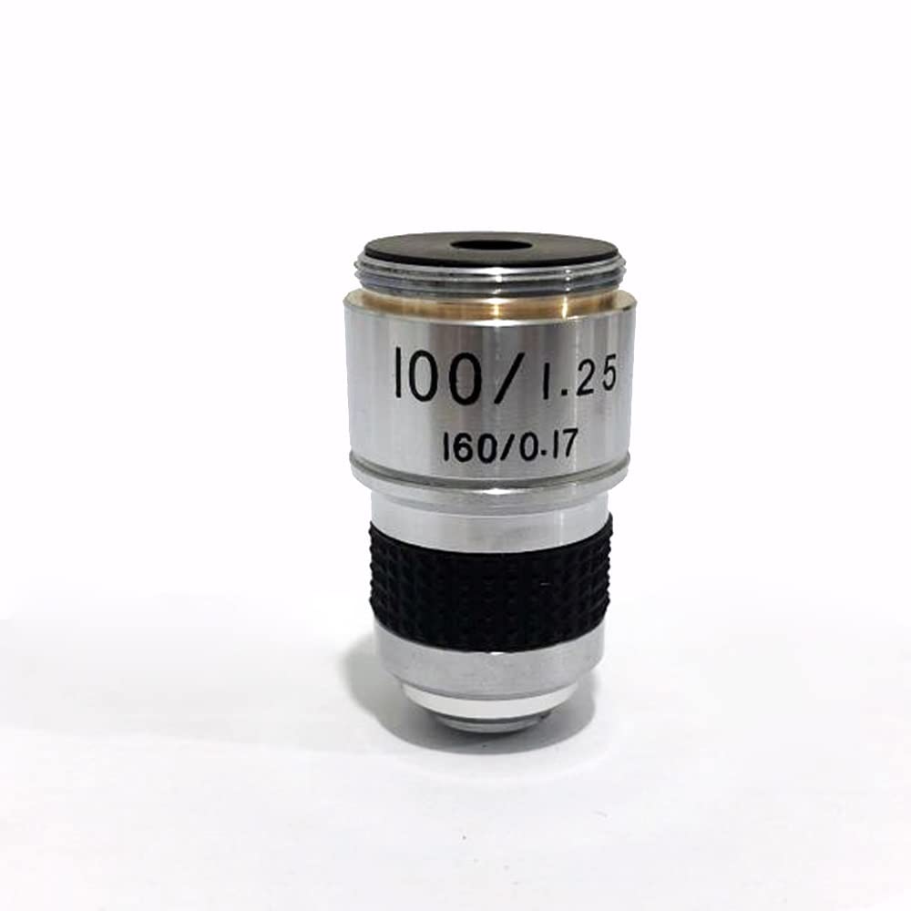 Accessoires pour microscopes de laboratoire Lentille auxiliaire de microscope Lentille d'objectif de microscope biologique optique 100 fois lentille d'huile 185 lentille expérimentale achromatique