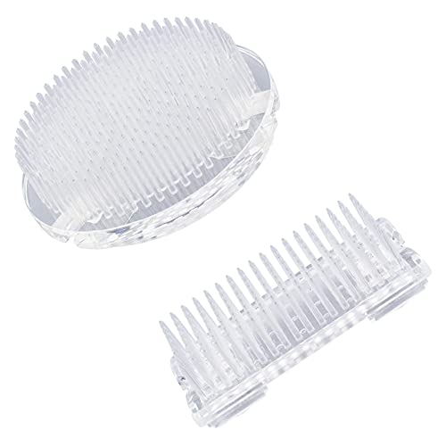 WANDIC 2 Rane Rotonde rettangolari in plastica Trasparente, per Ikebana Kenzan, portavasi per Fiori Giapponesi, con 3 Ventose, per Fai da Te