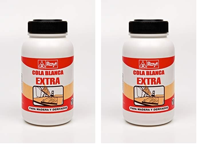 Rayt | Cola blanca extra rápida múltiples usos: madera, papel, cartón, cerámica y todo tipo de materiales porosos | 1kg | Ref. 296-09 (Paquete de 2)