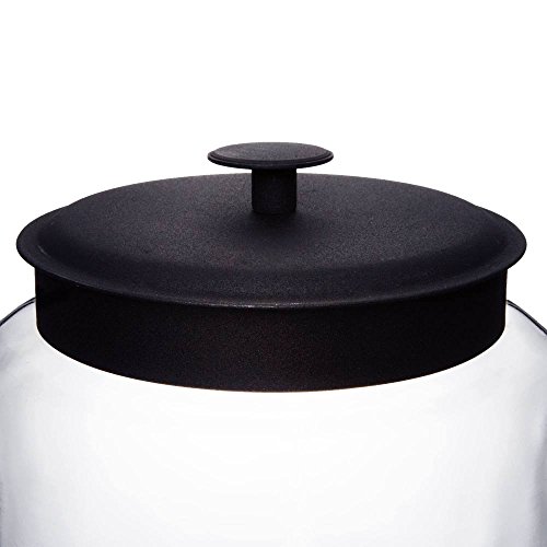 Anchor Hocking 96 Ounce Mini Montana Glass Jar with Lid (4 piece, black metal, dishwasher safe) - Thumbnail 2