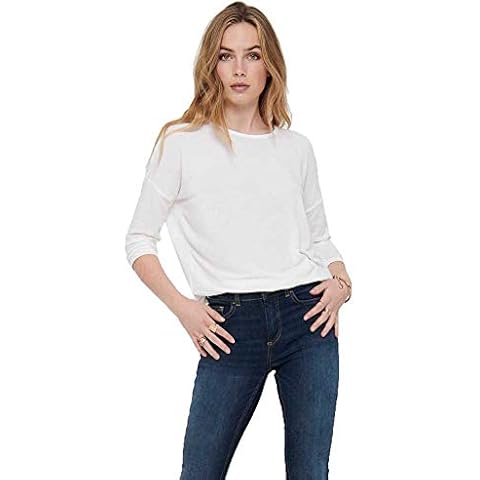 ONLY Damen Dünner Strickpullover | 3/4 Langarm Rundhals Shirt | Knitted Basic Stretch Sweater ONLGLAMOUR Cover