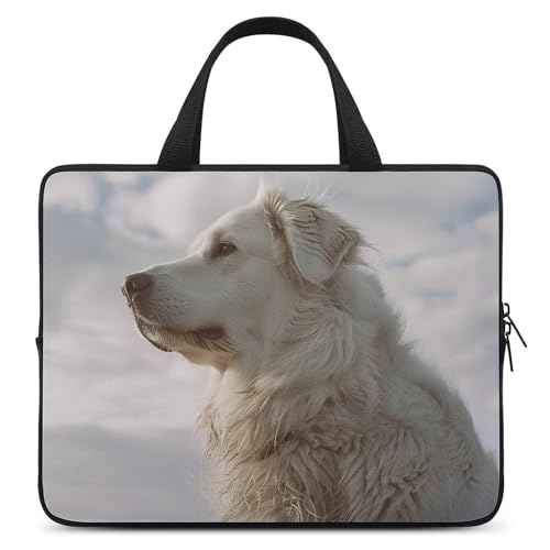 Housse de protection pour ordinateur 17 pouces antichoc chien blanc