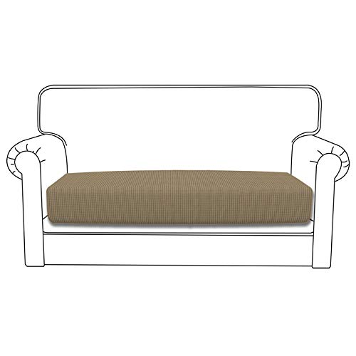 Image of Easy-Going Stretch 1 Piece Loveseat Couch Cushion Cover for Sofa | Sofa Cushion Furniture Protector Sofa Seat sofa slipcover Washable sofa cover soft with Elastic Bottom Tan
