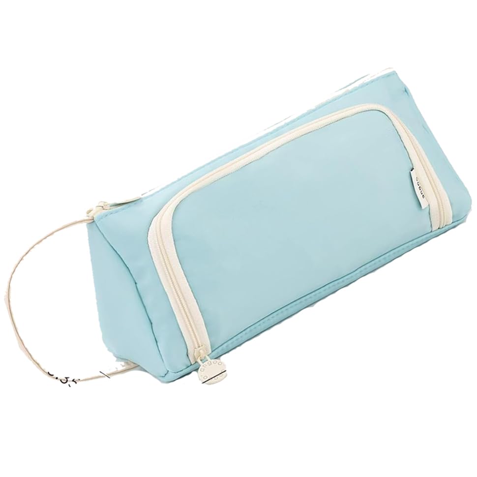Image of EASTHILL Big Capacity Pencil Pen Case Office College School Storage High Capacity Bag Pouch Holder Box Organizer (Cotton, Zoom Sky Blue)