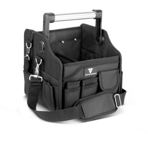 STAHLWERK Werkzeugtasche – 14 Außentaschen, 2 Innenfächer, robuste Elektriker-Tasche, tragbare...