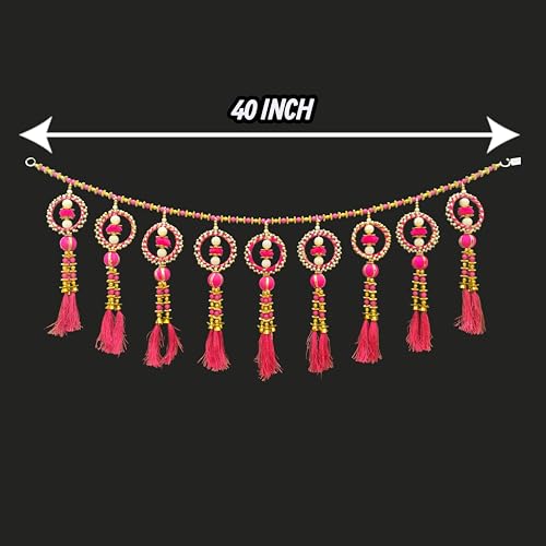 Image of iHandikart Beads Toran for Main Door | 40 Inch, Decorative Door Toran for Diwali Decoration and Home Entrance Decor, Perfect Traditional Toran for Housewarming Gifts & Festive Decor