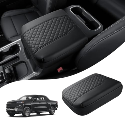 Image of Autorder Center Console Cover for 2019-2026 Chevy Silverado /GMC Sierra Accessories, Tahoe&Suburban&Yukon 2021-2026, Armrest Cover Leather Middle Console Covers Anti-Scratch(Bucket Seat Only)