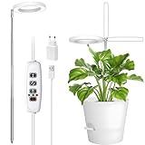 ZOBMIO Pflanzenlampe, Pflanzenlampe Vollspektrum Bis Zu 147CM Höhe, 3 Beleuchtungsmodi, 3/9/12 Auto-Timer, Verstellbare Höhe