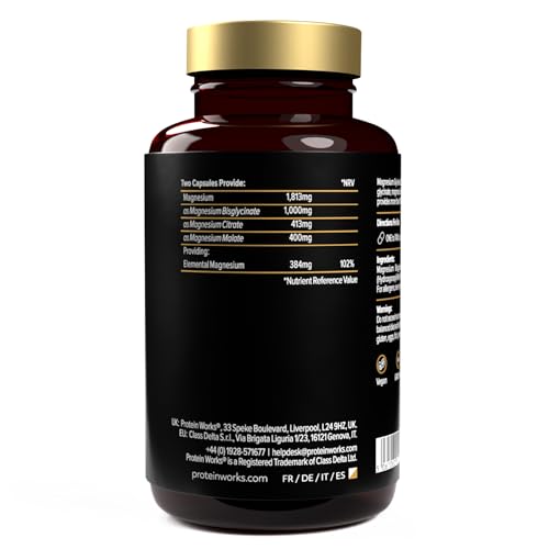 Magnesium Glycinate X3-3-in-1 Magnesiumpräparat - Bisglycinat | Citrat | Malat - 90 Kapseln - Protein Works