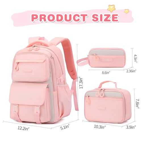 Girls Backpack,Kids Backpack for Teen Girls School Bookbag for Elementary Primary High School (Black Pink)2