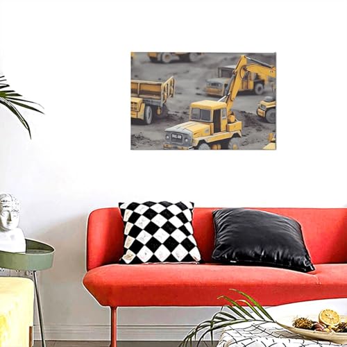 Peinture camion de construction déco salon et chambre enfant style moderne