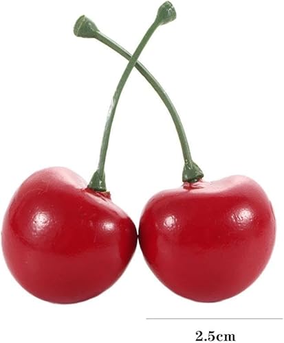 Miniatura 2 de 204060 piezas de cereza artificial modelo de frutas de simulación, cerezas de simulación, decoración de escritorio para el hogar, cocina, fiesta,